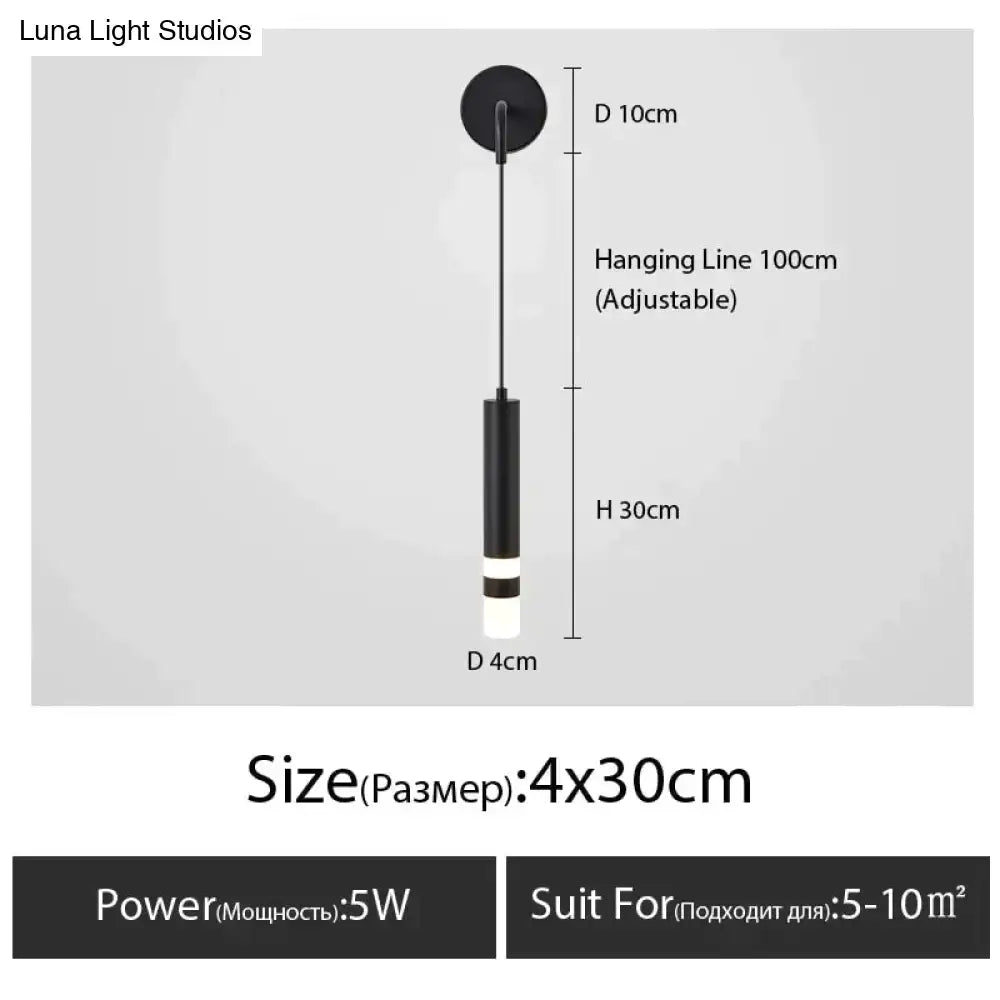 Black Gold Bedside Wall Lamp