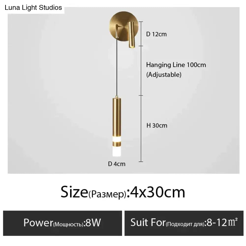 Black Gold Bedside Wall Lamp