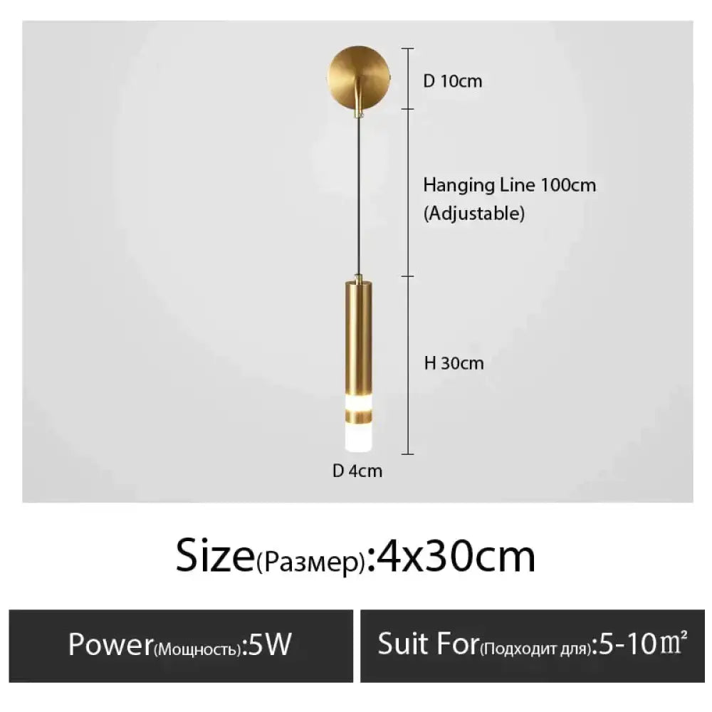 Black Gold Bedside Wall Lamp