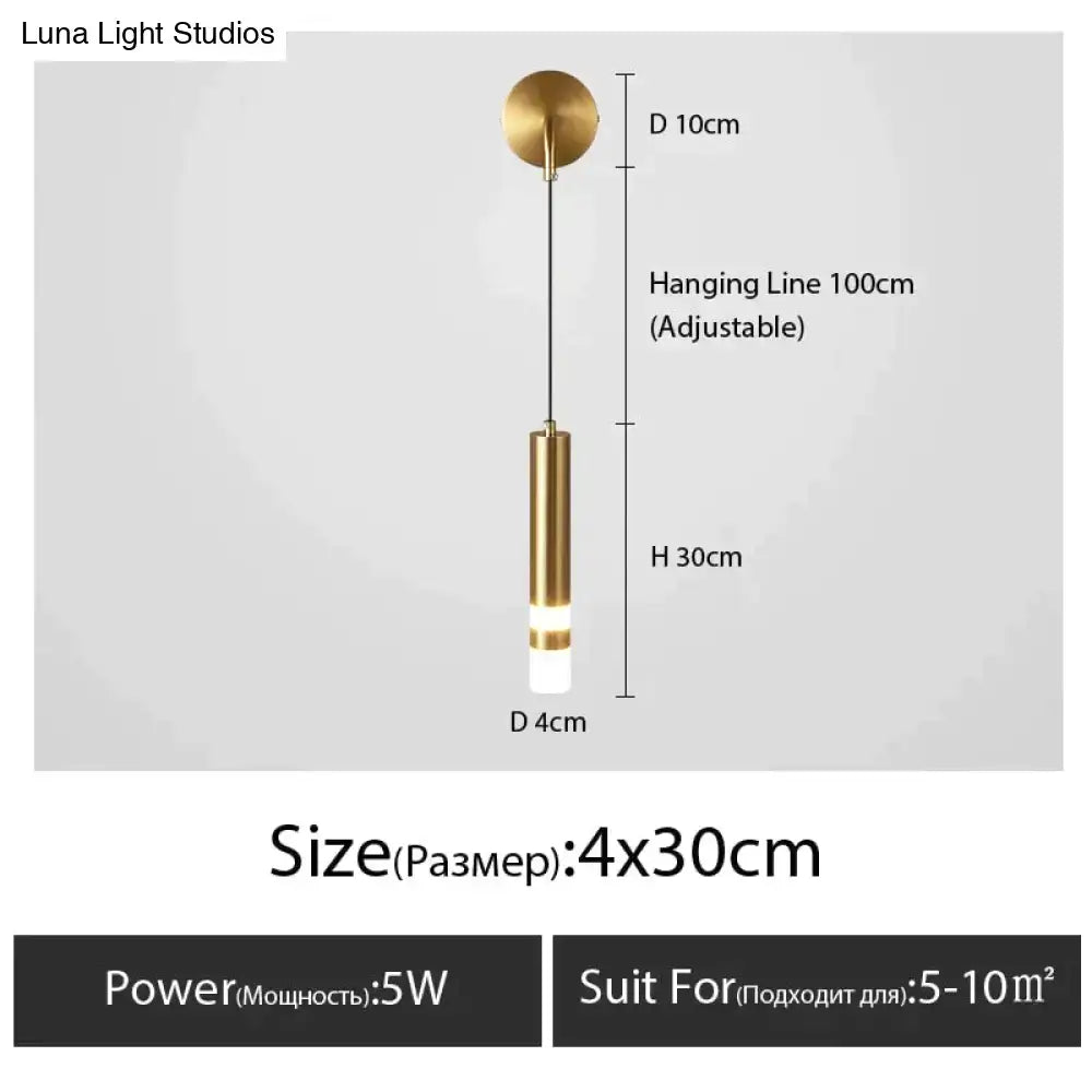 Black Gold Bedside Wall Lamp