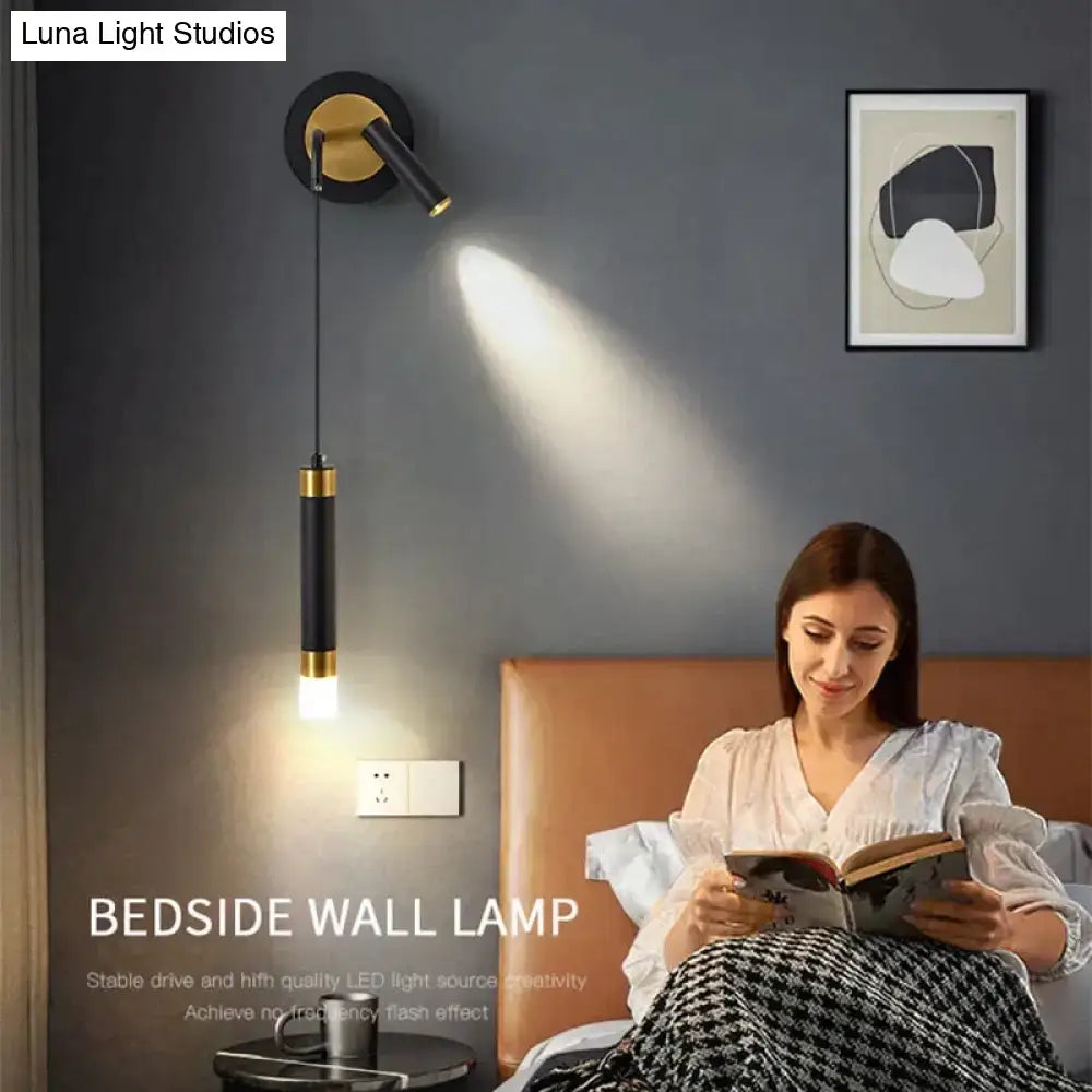 Black Gold Bedside Wall Lamp
