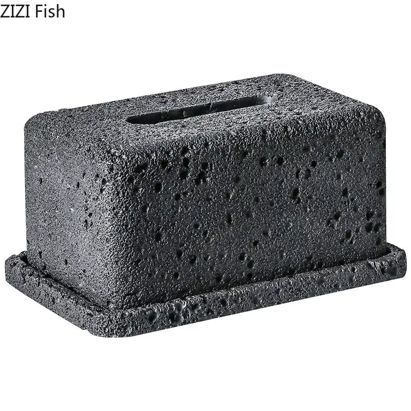 Grey Concrete Tissue Box