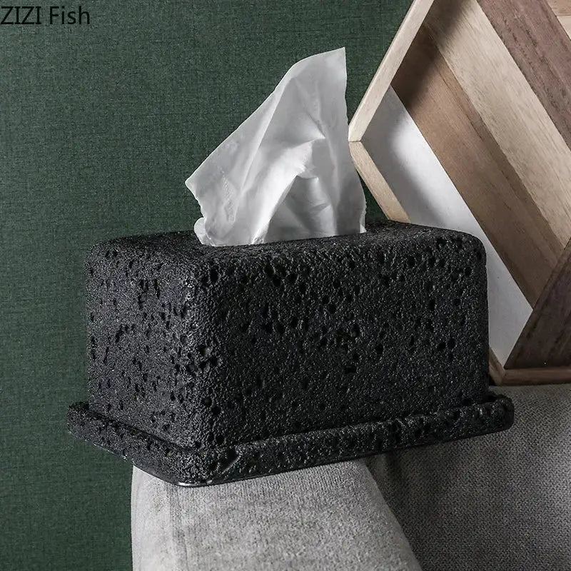 Grey Concrete Tissue Box