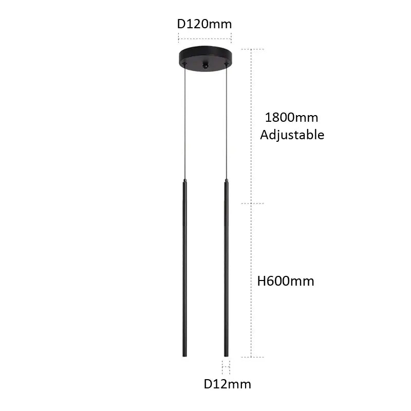 Black Slim LED Pendant