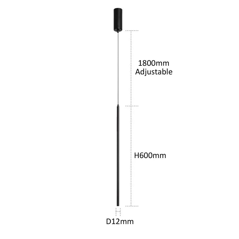 Black Slim LED Pendant