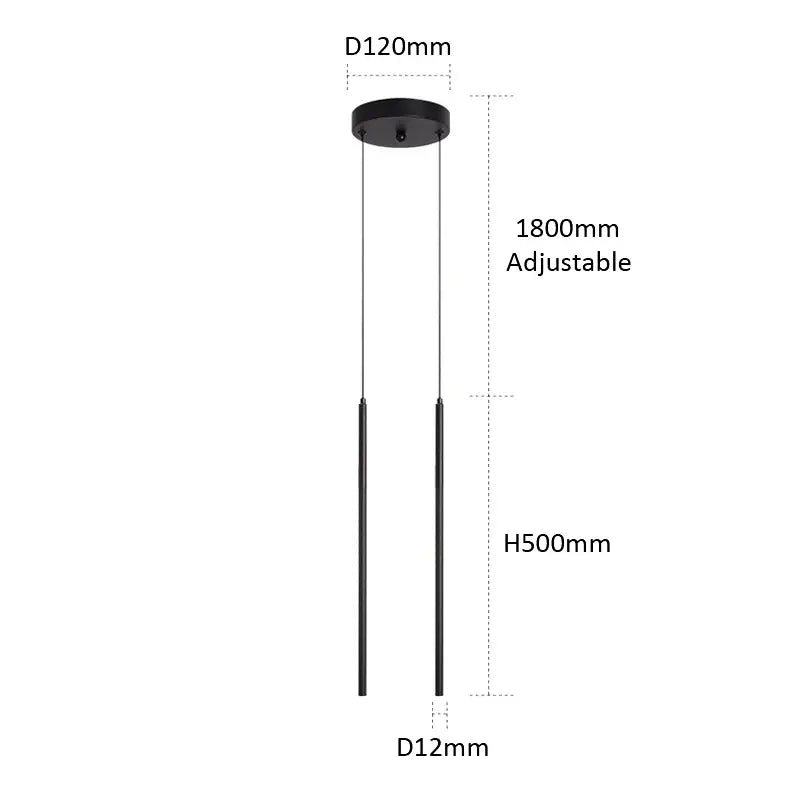 Black Slim LED Pendant