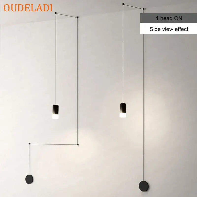 Black Industrial Wall Light 9-Head Aluminum