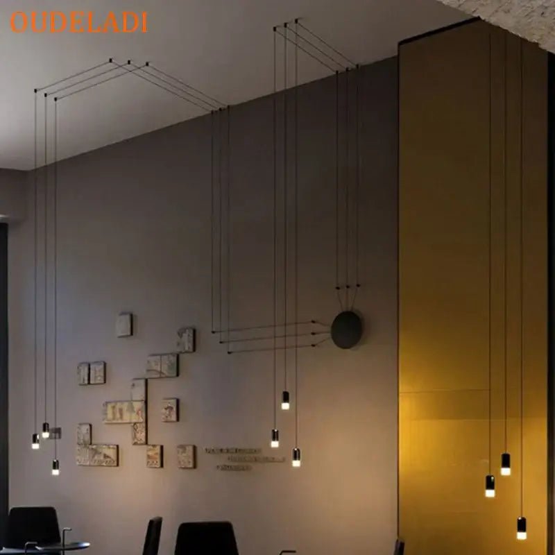 Black Industrial Wall Light 9-Head Aluminum