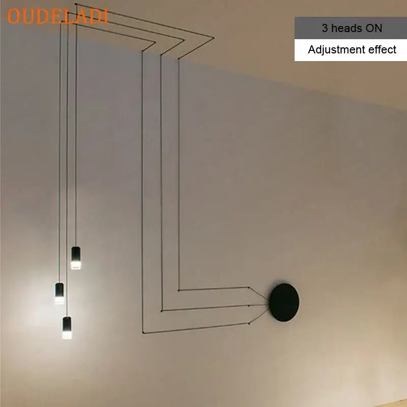 Black Industrial Wall Light 9-Head Aluminum