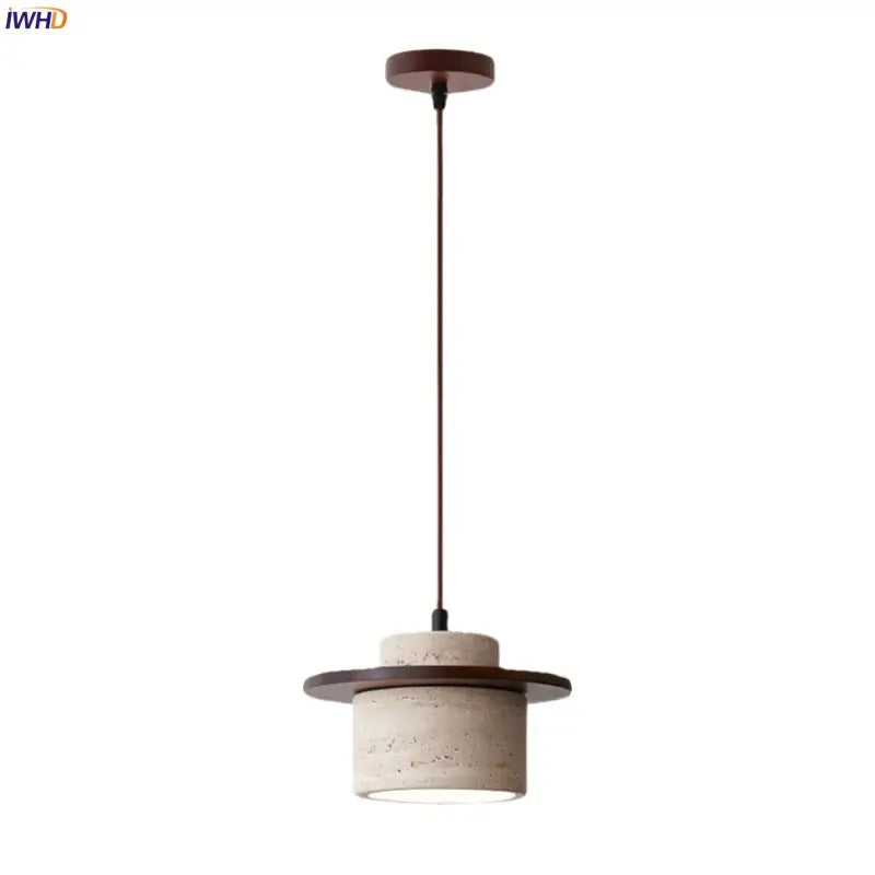 Yellow Travertine Pendant Light Vintage Style
