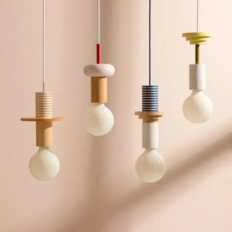Wood Ceramic Pendant Light
