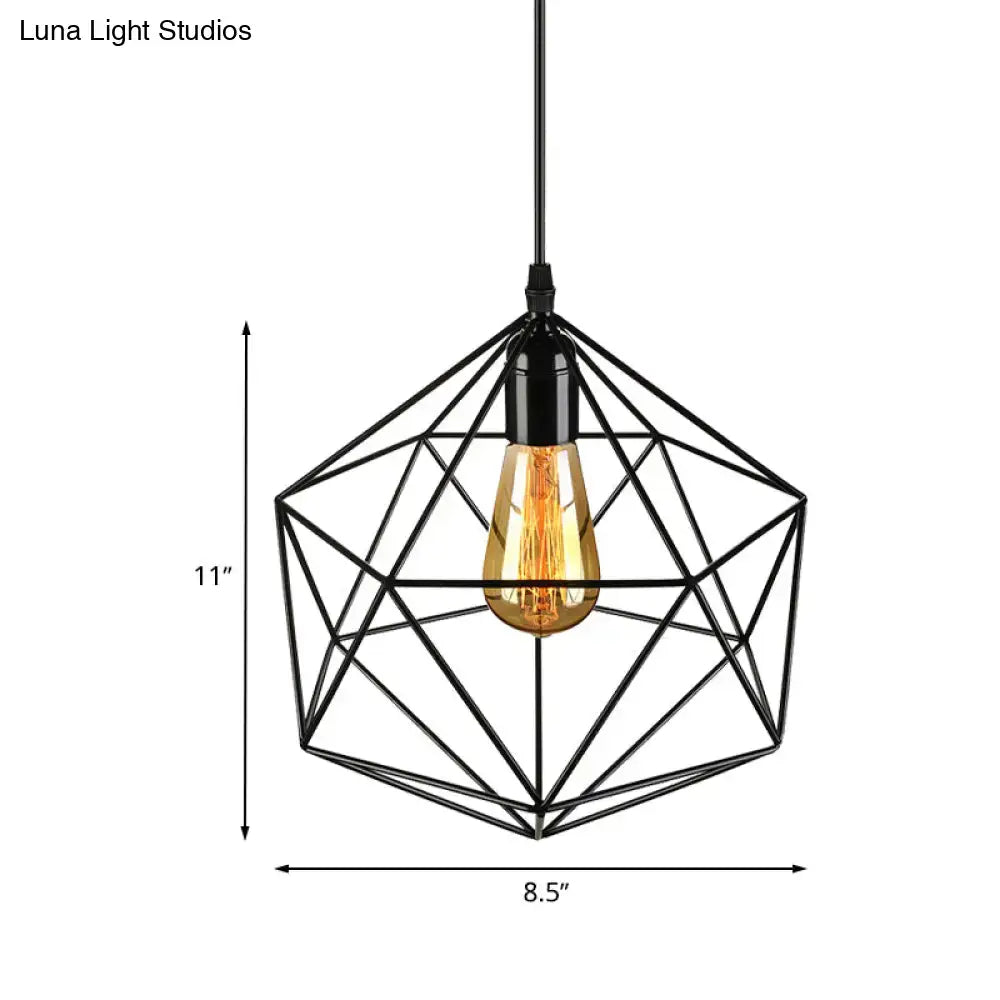 Black Geometric Metal Pendant