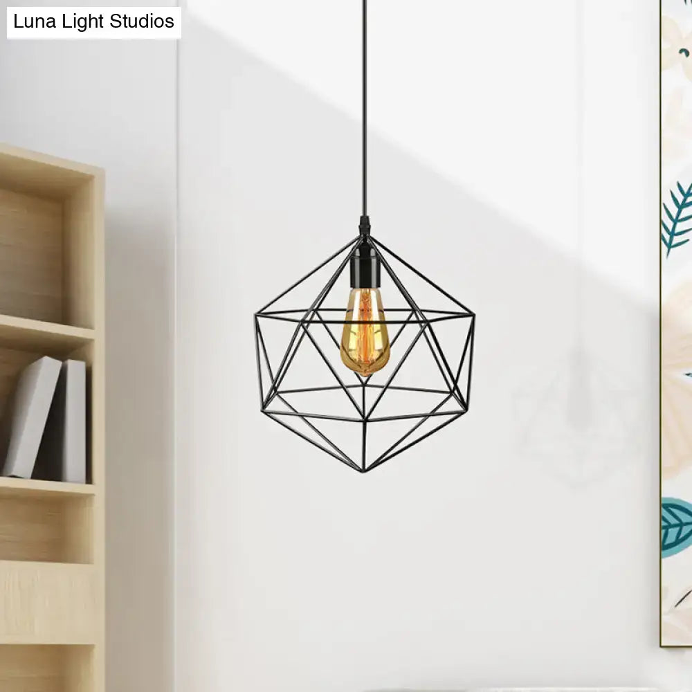 Black Geometric Metal Pendant