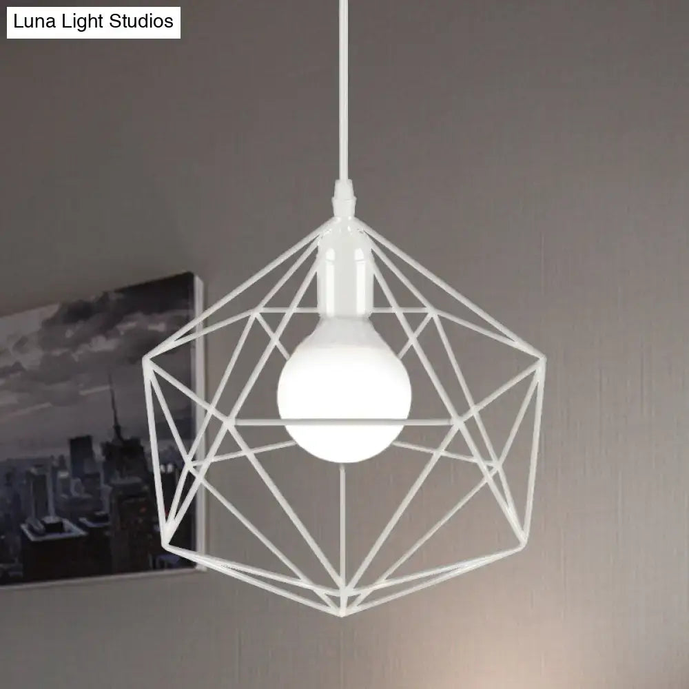 Black Geometric Metal Pendant