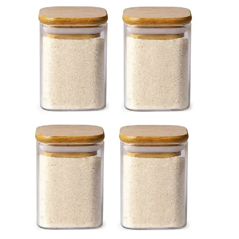 Glass Bamboo Lid Jar