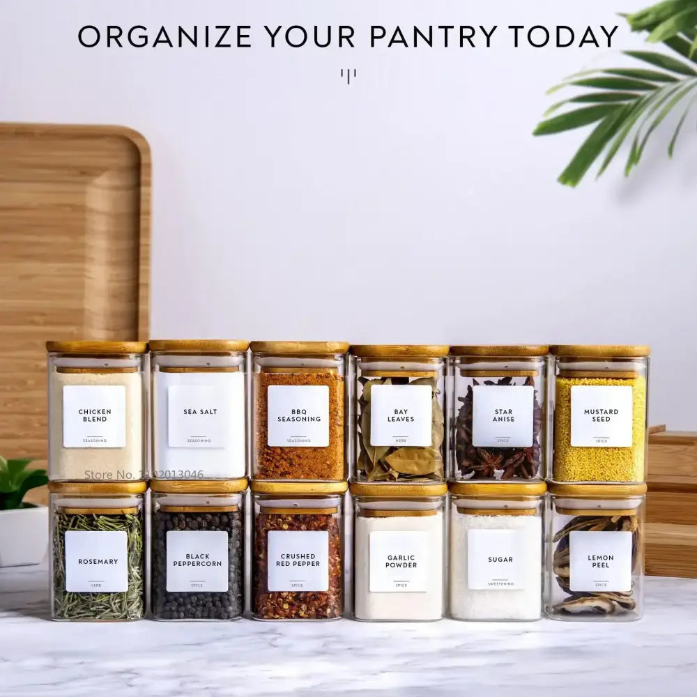 Glass Bamboo Lid Jar