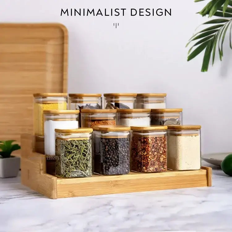 Glass Bamboo Lid Jar