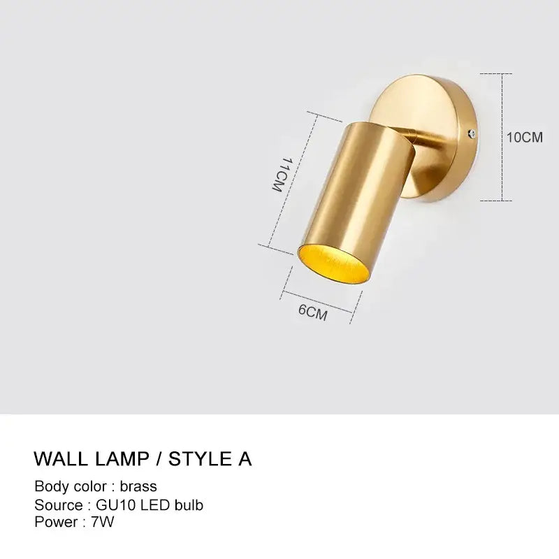 Brass Adjustable Wall Sconce for Bedside Reading