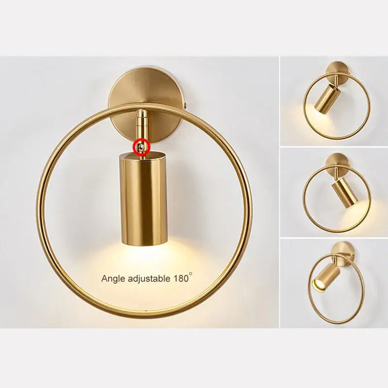 Brass Adjustable Wall Sconce for Bedside Reading