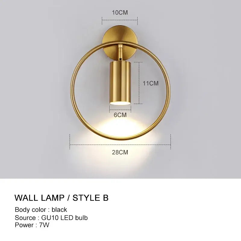 Brass Adjustable Wall Sconce for Bedside Reading