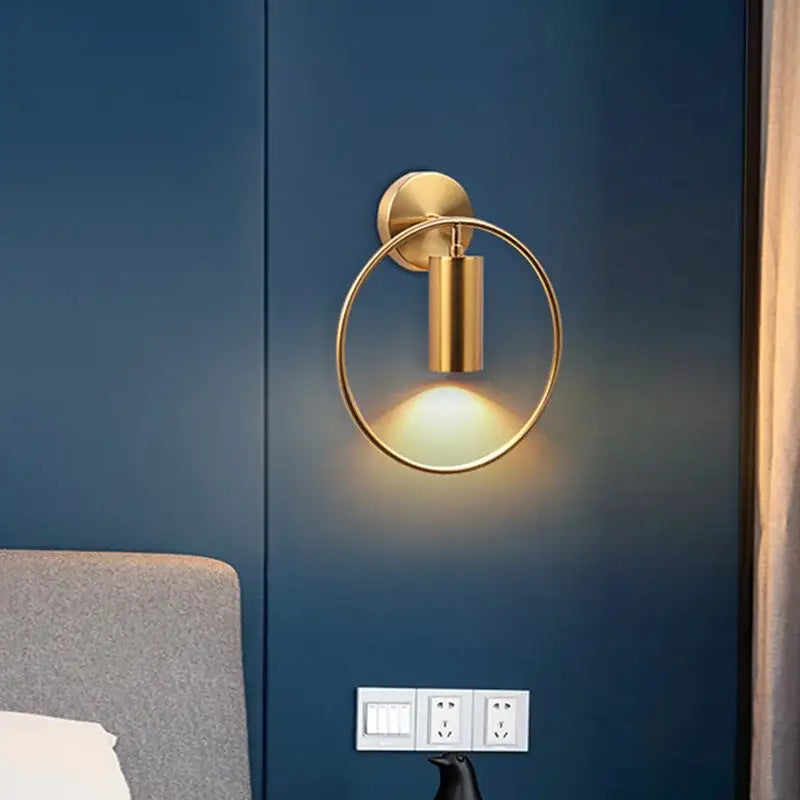 Brass Adjustable Wall Sconce for Bedside Reading