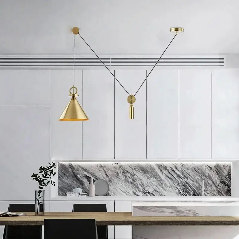 Gold Linear Pendant Light for Dining and Bars