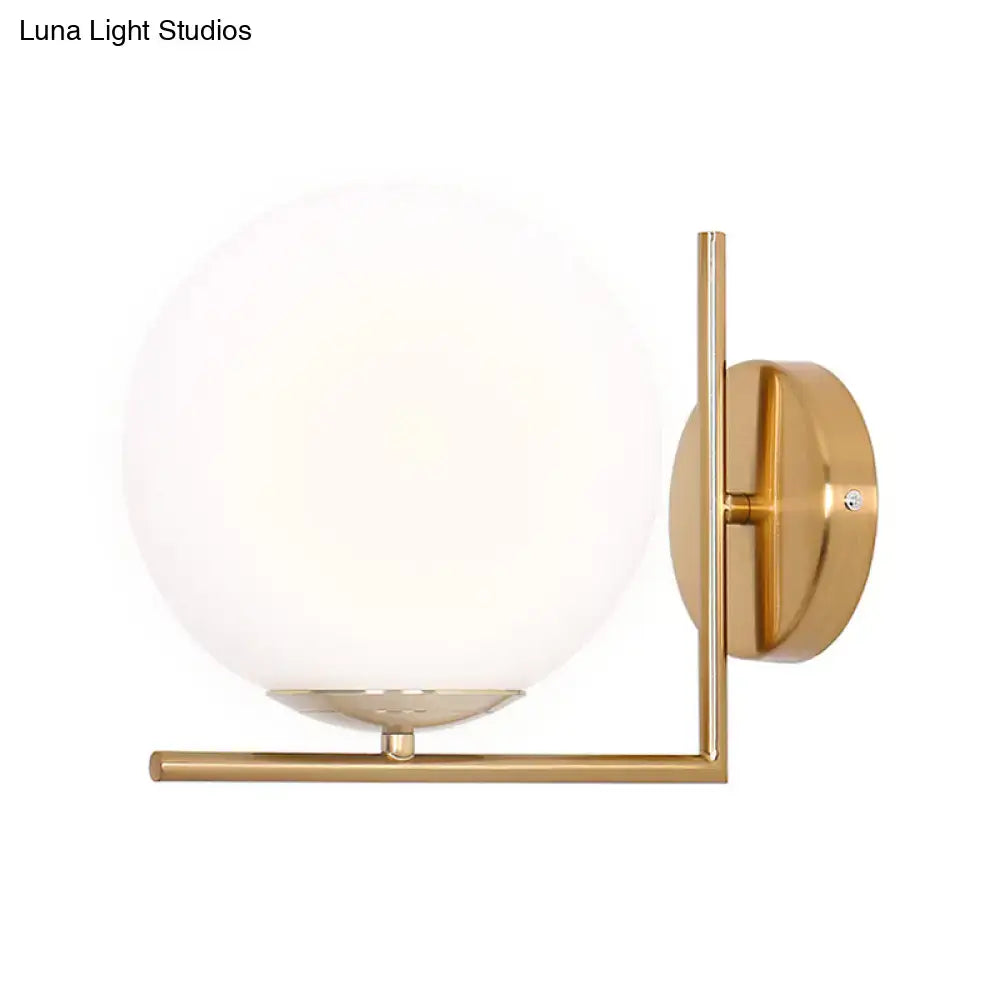 Gold Frosted Glass Ball Compact Sconce