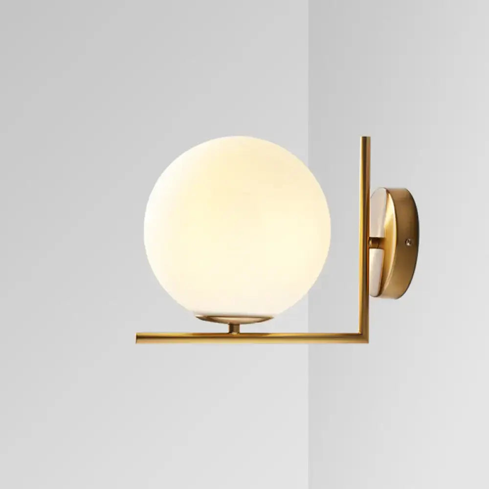 Gold Frosted Glass Ball Compact Sconce