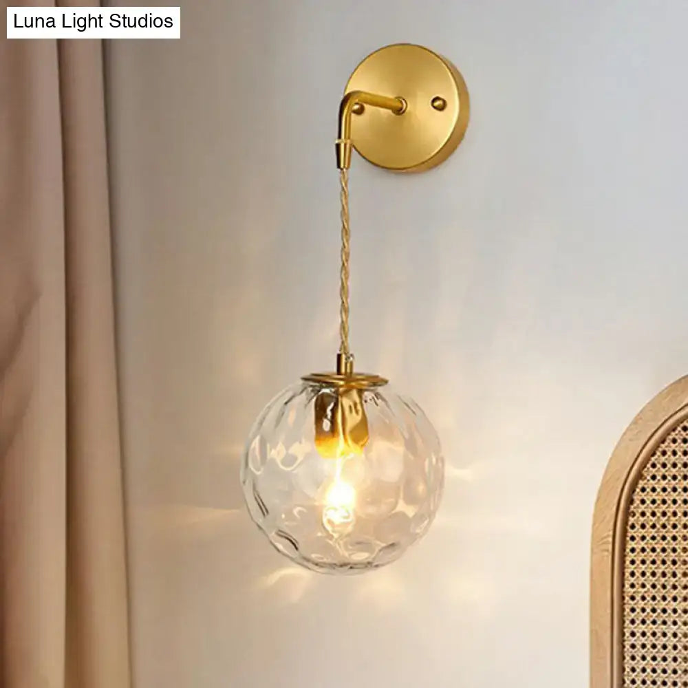Gold Hammered Glass Sconce