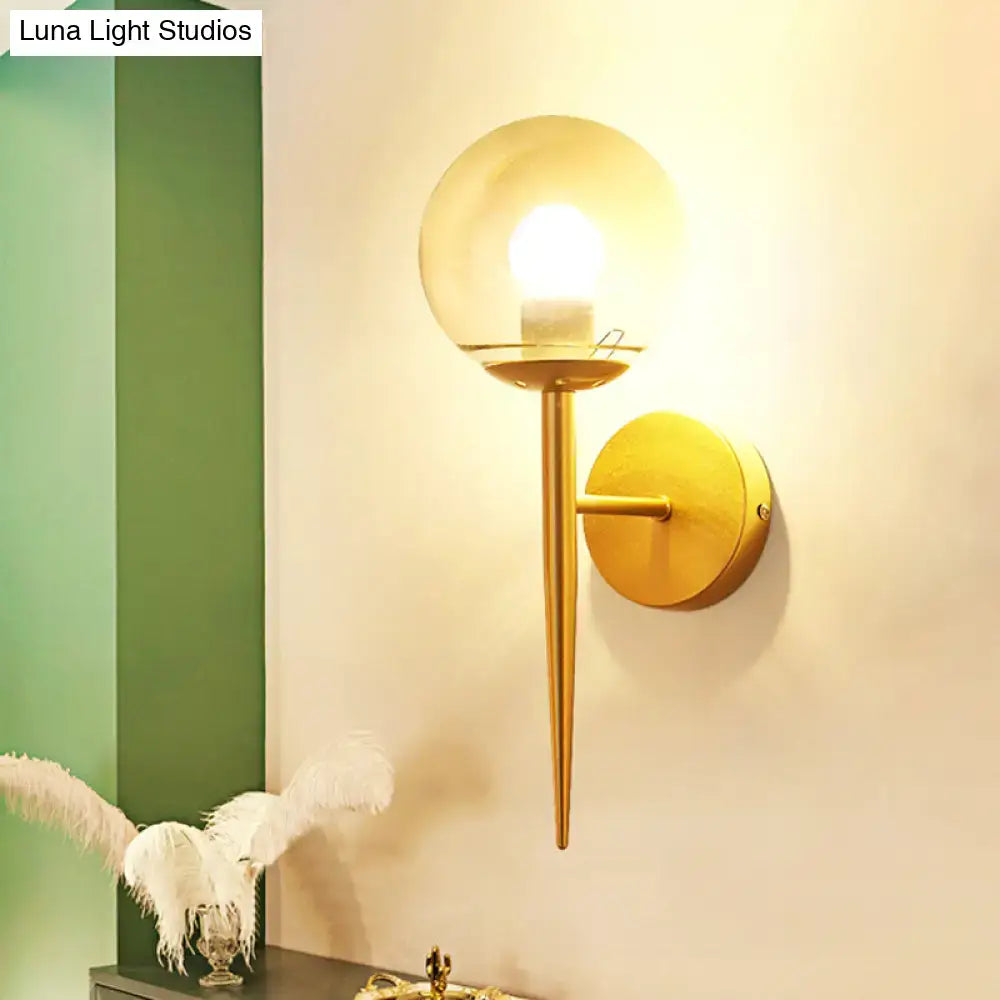 Gold Black Glass Sconce