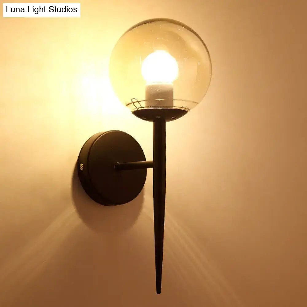 Gold Black Glass Sconce