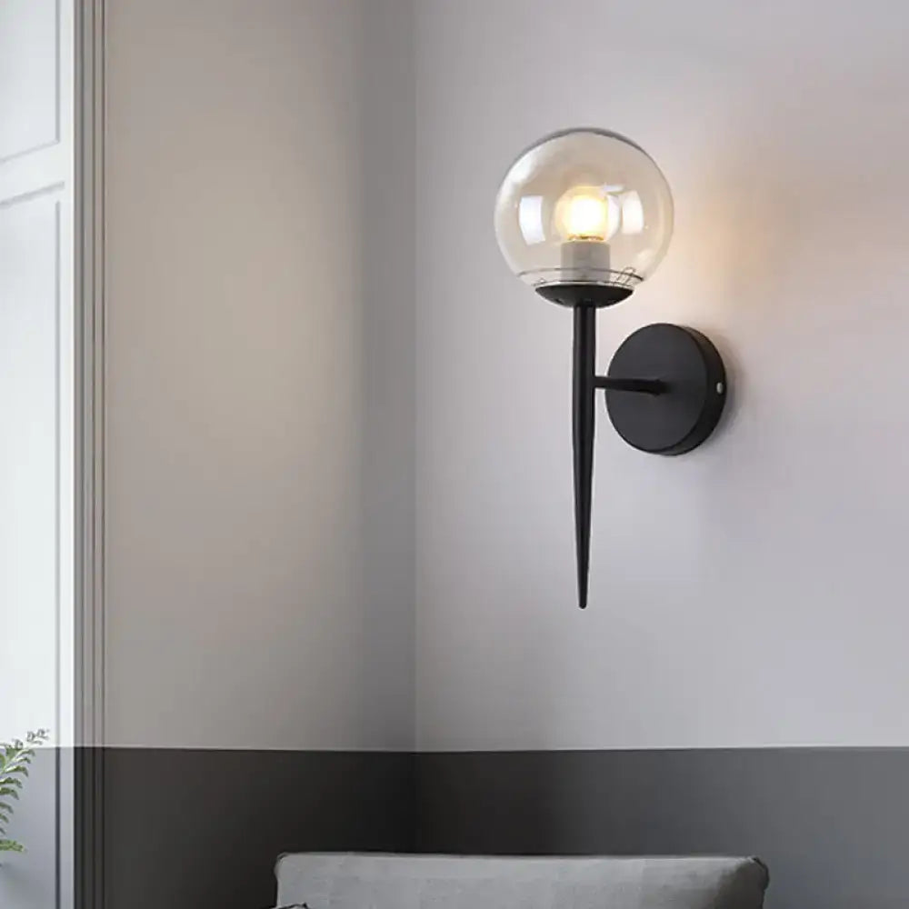 Gold Black Glass Sconce