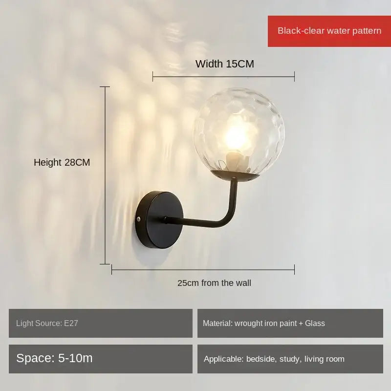Glass Ball LED Wall Lamp