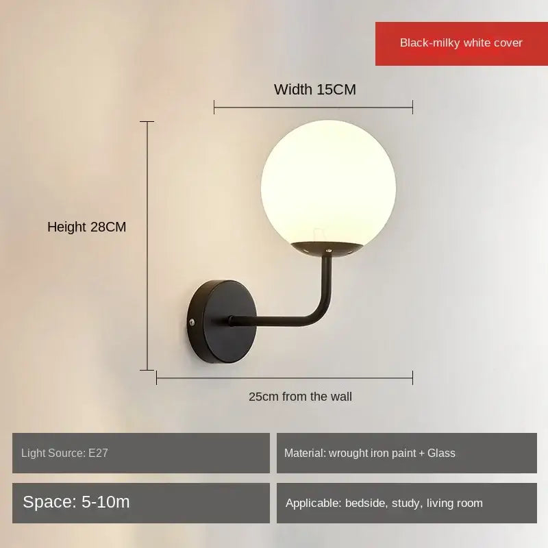 Glass Ball LED Wall Lamp