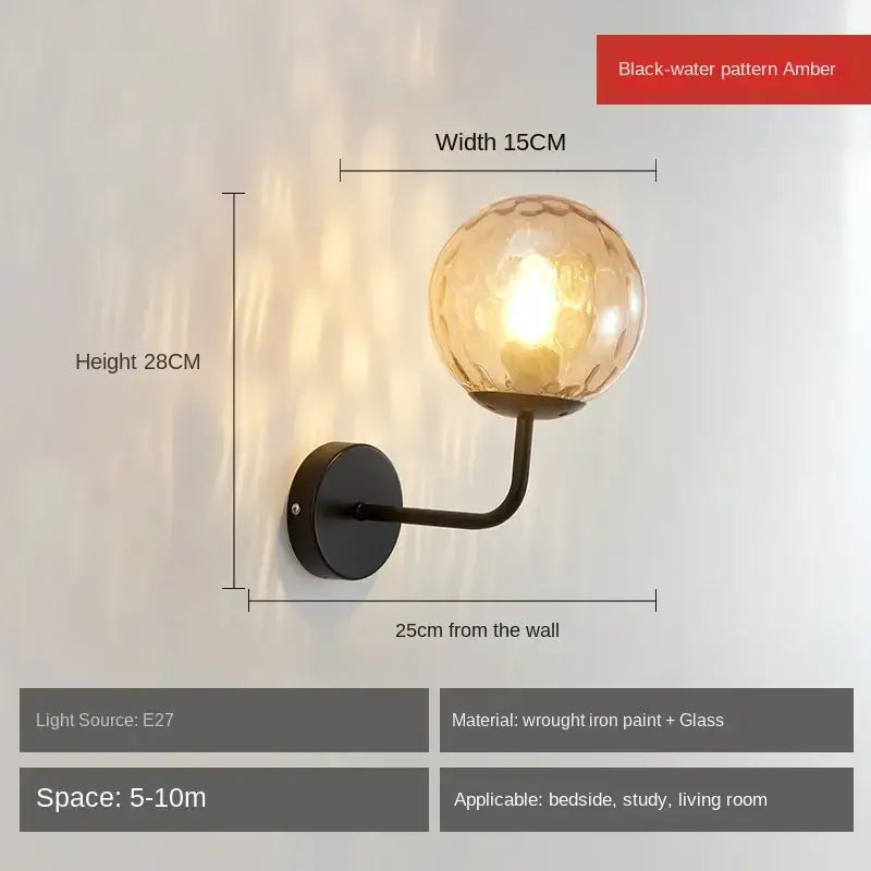 Glass Ball LED Wall Lamp