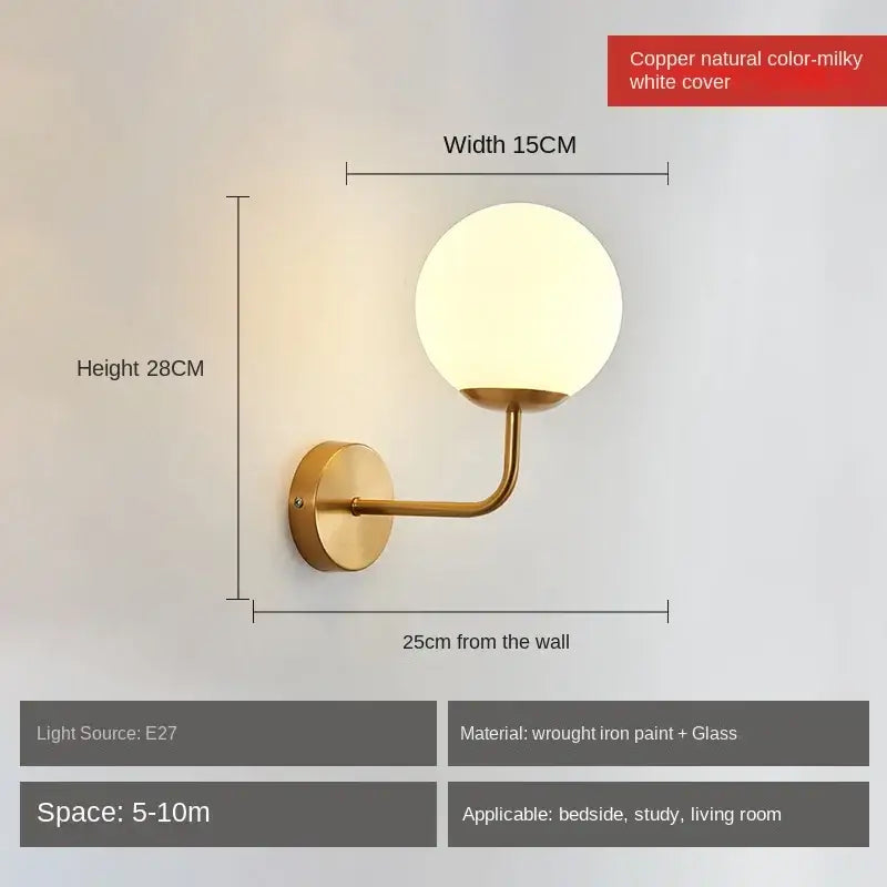 Glass Ball LED Wall Lamp