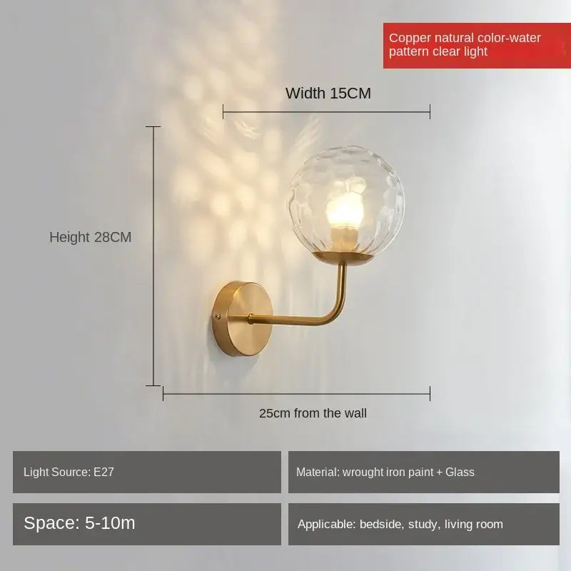 Glass Ball LED Wall Lamp