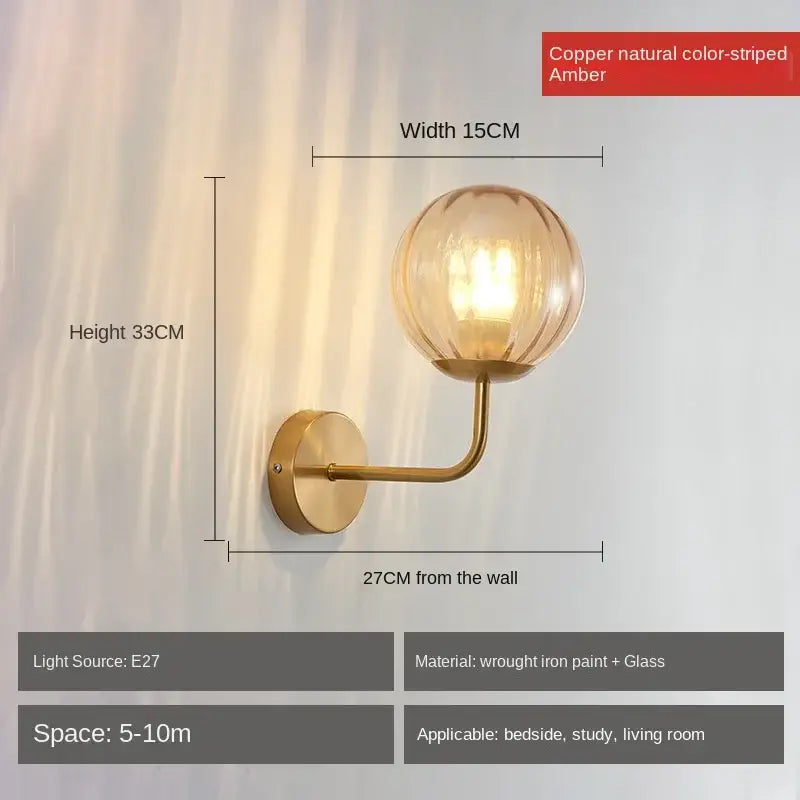 Glass Ball LED Wall Lamp