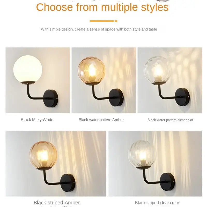 Glass Ball LED Wall Lamp