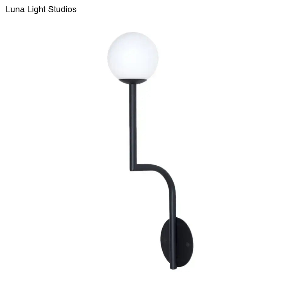 Opal Glass Curved Sconce