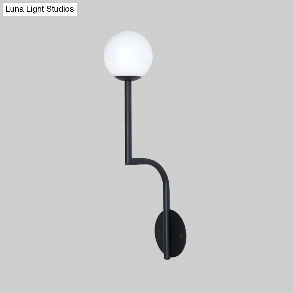 Opal Glass Curved Sconce