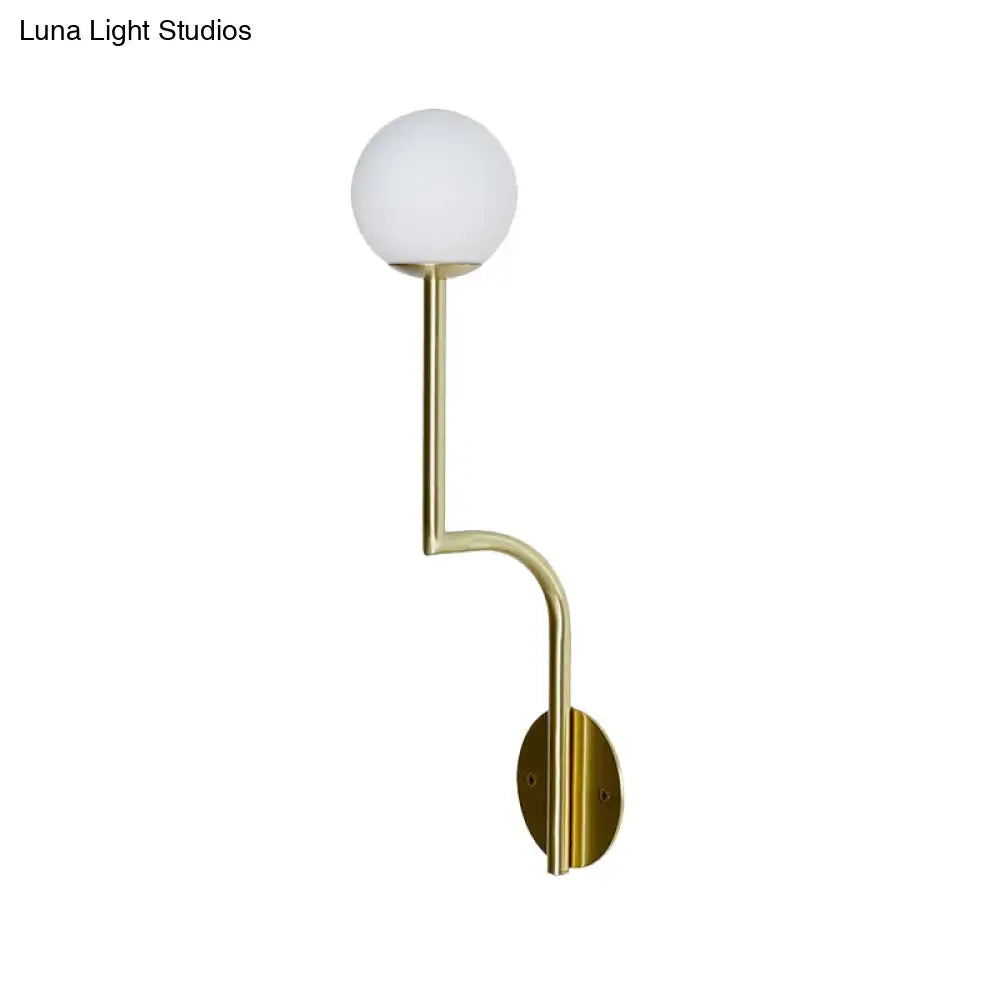 Opal Glass Curved Sconce