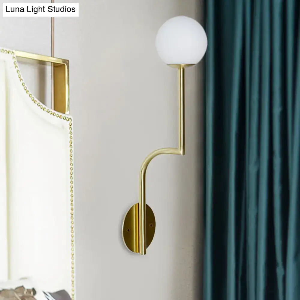 Opal Glass Curved Sconce