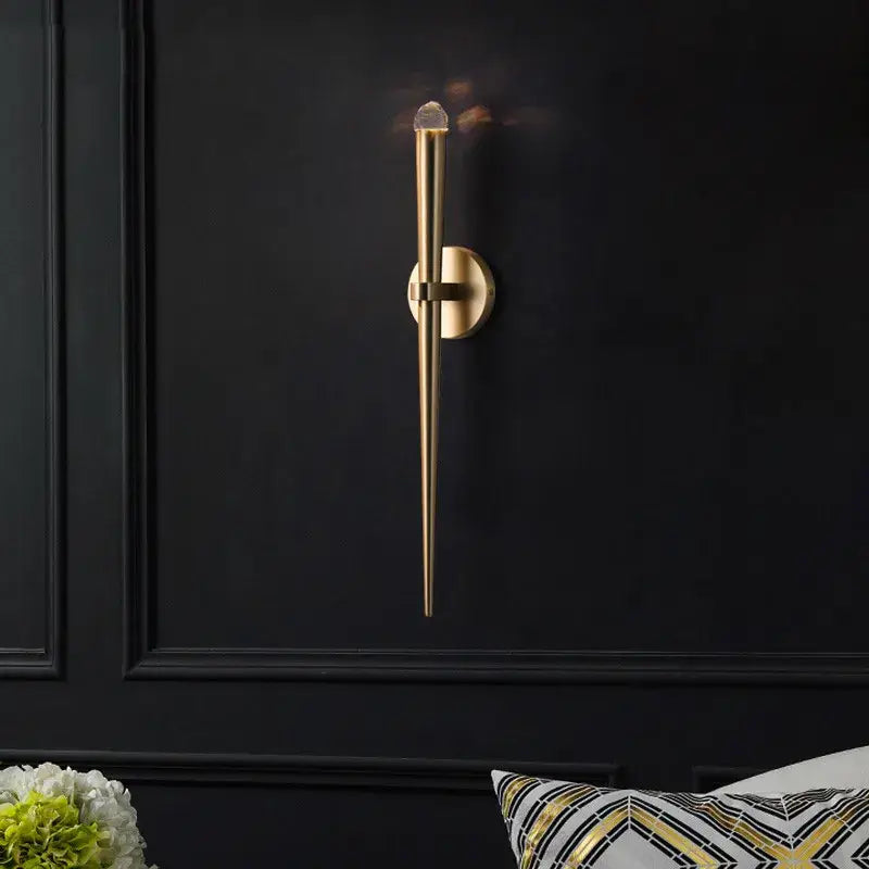 Gold Crystal Bedroom Wall Sconce