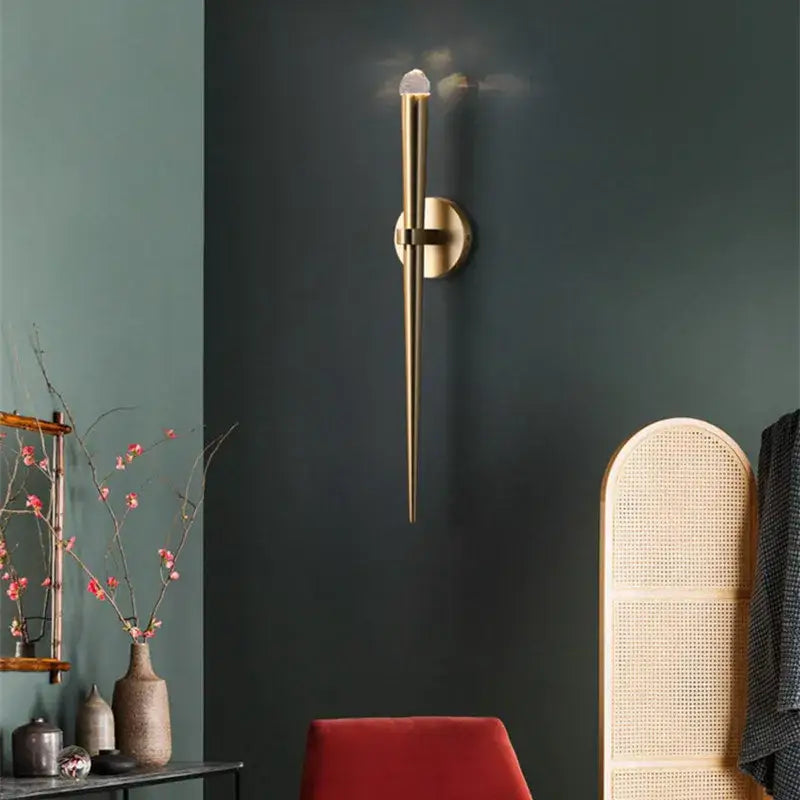 Gold Crystal Bedroom Wall Sconce