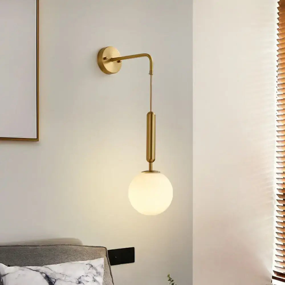 Gold Cream Glass Sconce