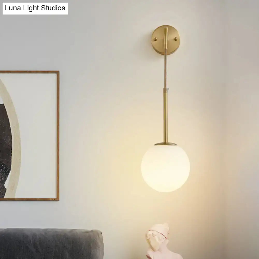Gold Cream Glass Sconce
