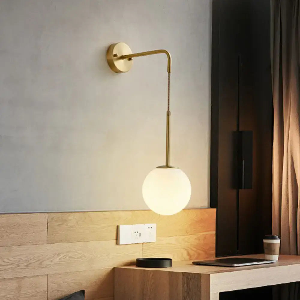 Gold Cream Glass Sconce