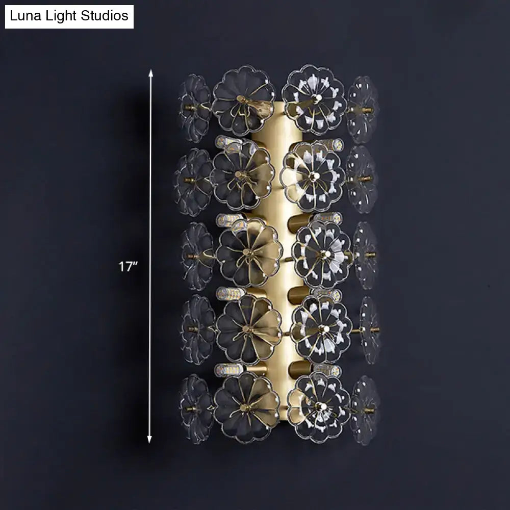 Gold Floral Crystal Sconce