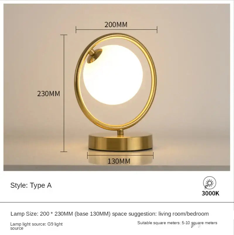 Gold Glass Ball Lamp